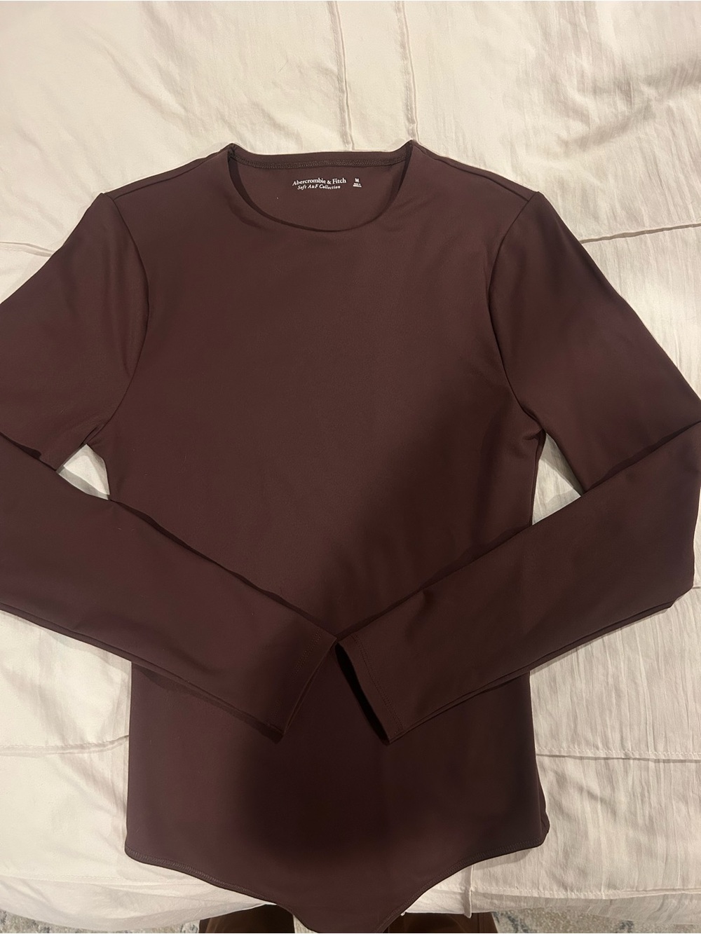 Abercrombie & Fitch Women's Crew Neck Bodysuit — Chocolate Brown